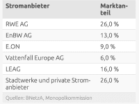 Marktanteile Stromanbieter Deutschland